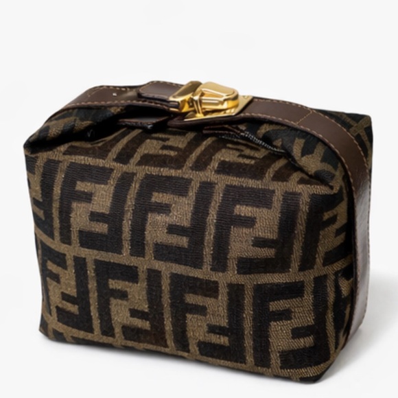 Fendi Black and Brown Monogram Pouch-size 14*10*10cm - Picture 3 of 6